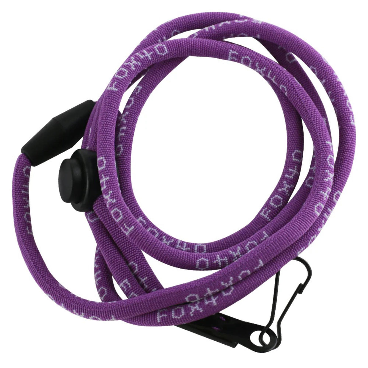 Breakaway lanyard with safety release and clip attachment for holding whistles, keys, or small gear.