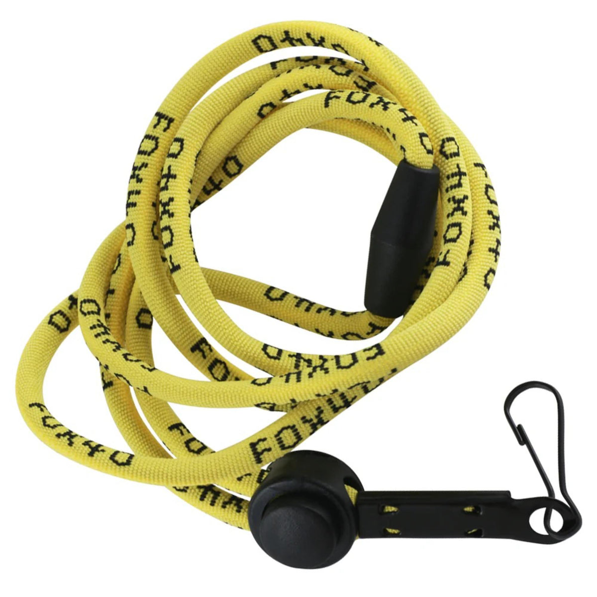Breakaway lanyard with safety release and clip attachment for holding whistles, keys, or small gear.