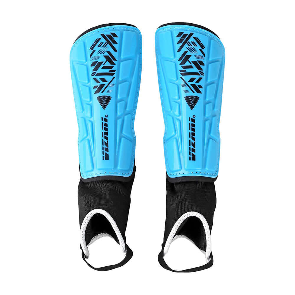 Vizari Malaga Soccer Shin Guards for Youth & Adults -Lightweight Ankle Protection – Blue/Black