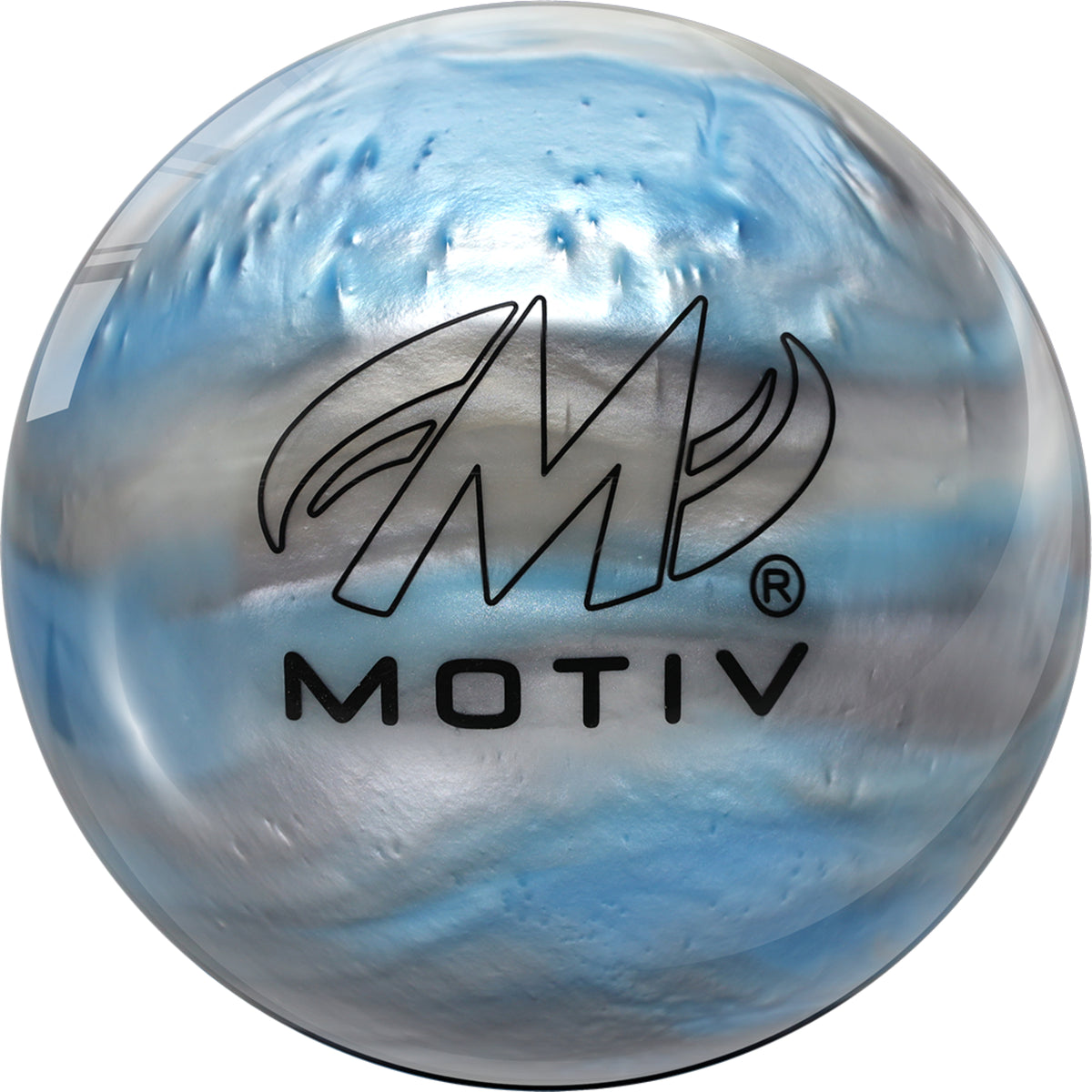 Motiv Aspire Polyester Spare Bowling Ball | Sky Blue/Silver/White