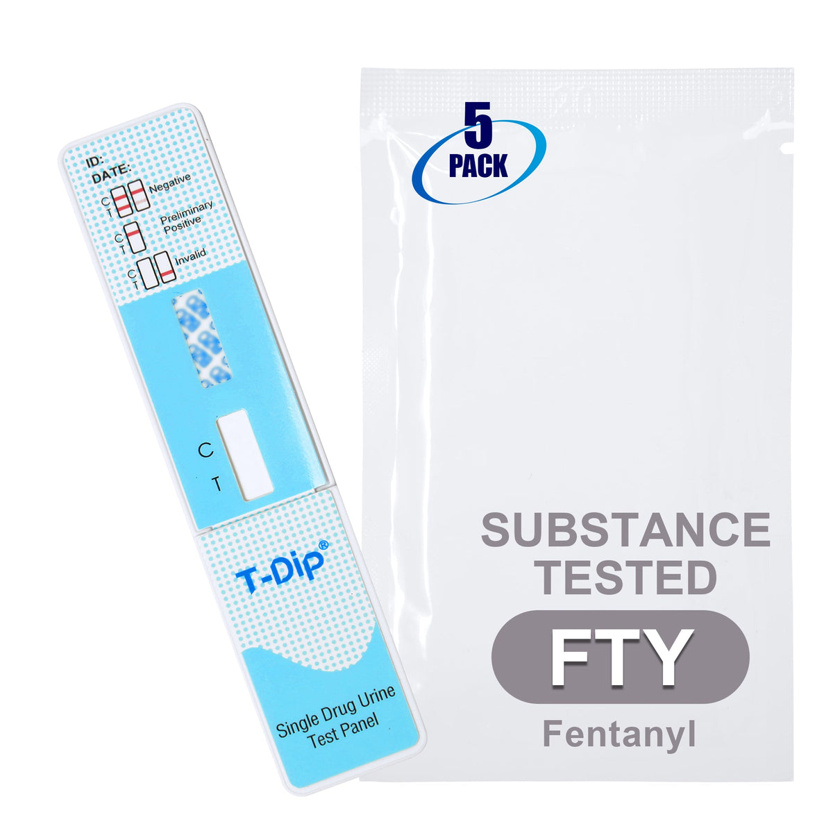 Mintegrity [5pk] - Fentanyl (FTY) Single Panel Drug Tests Card, Single Panel FTY Screen Urine Drug Test Card