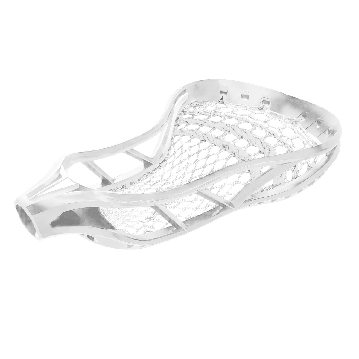 White lacrosse head on a white background