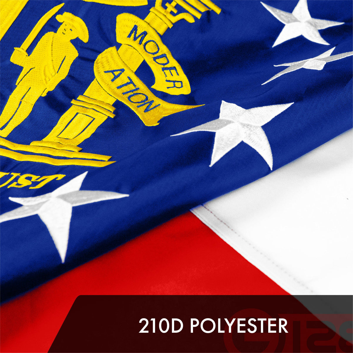 Georgia State Flag 300D Embroidered Polyester 3x5 Ft - View 3