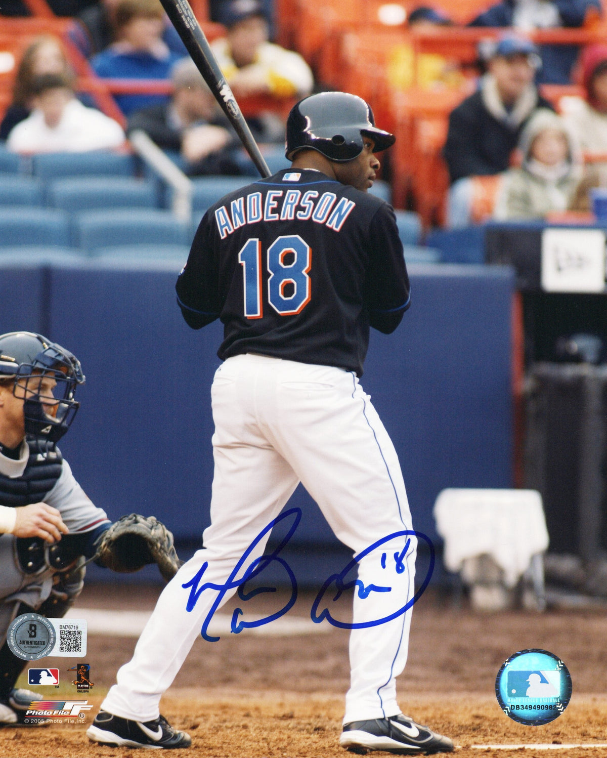 Marlon Anderson Autographed New York Mets 8x10 Photo Beckett Authenticated