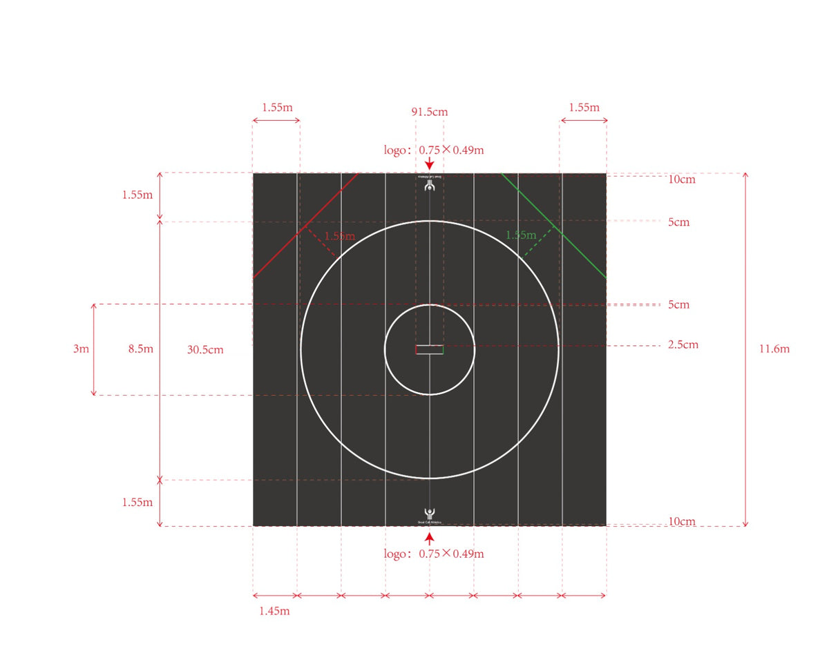 NFHS Wrestling Mat 38x38 with 28' circle meets all High School Specifications