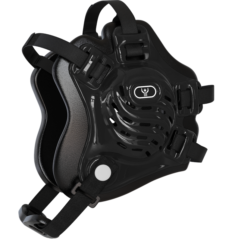 Nelson Wrestling Headgear in black with durable molded shell, adjustable padded straps, and ventilated ear protection designed for secure fit and match-day performance.
