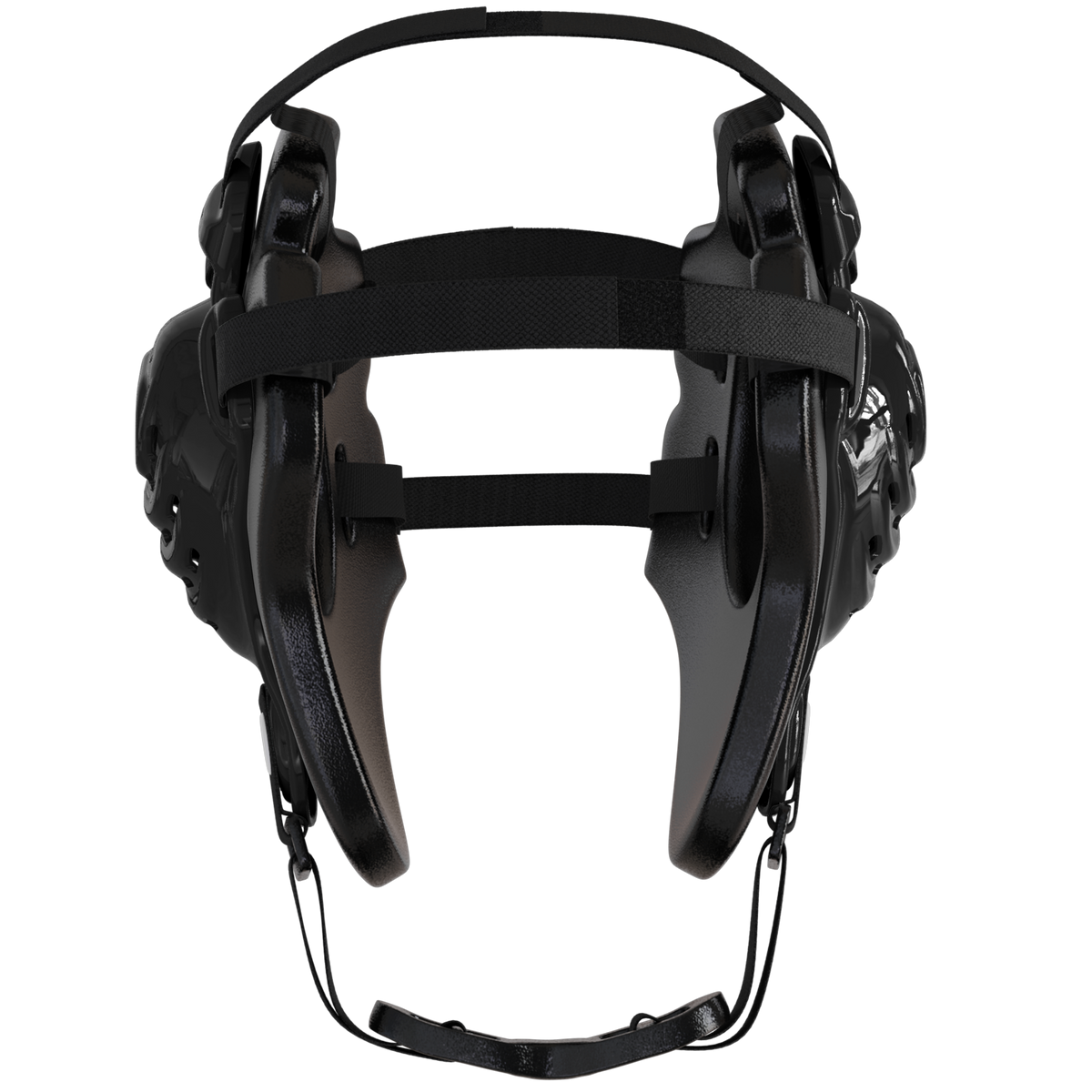 Nelson Wrestling Headgear in black with durable molded shell, adjustable padded straps, and ventilated ear protection designed for secure fit and match-day performance.