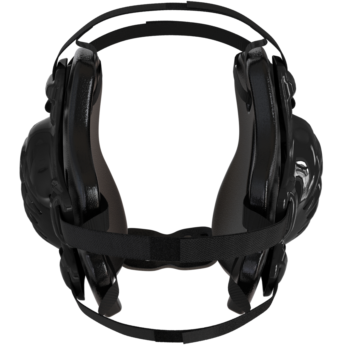Nelson Wrestling Headgear in black with durable molded shell, adjustable padded straps, and ventilated ear protection designed for secure fit and match-day performance.