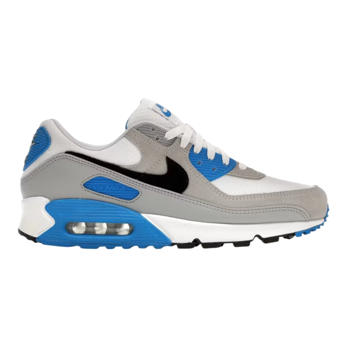 Nike Air Max 90 Men's Sneakers — White/Photo Blue Low-Top