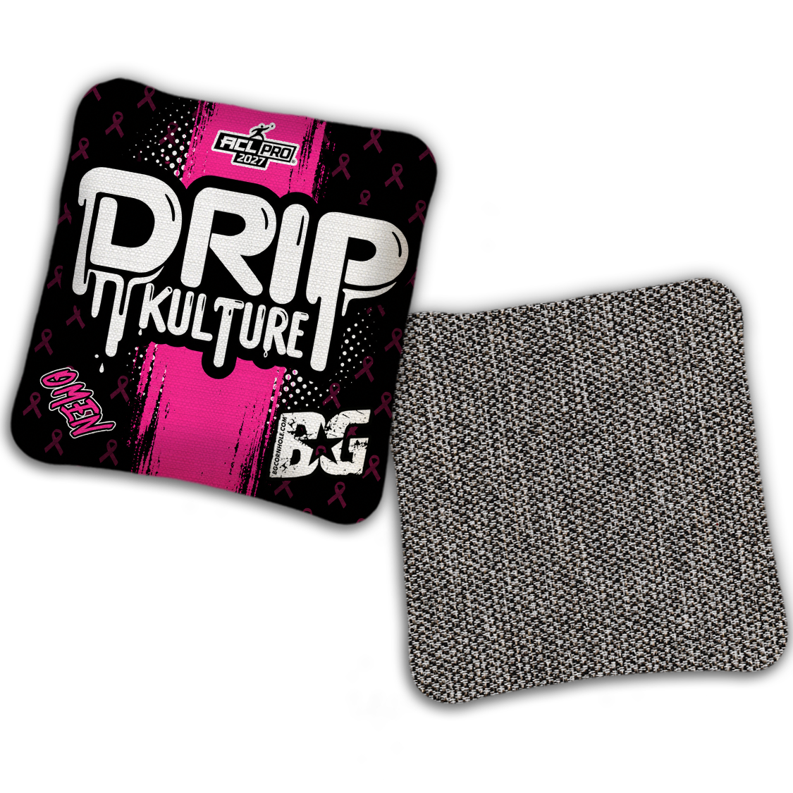BG Cornhole DK BCA Stripe ACL Pro Cornhole Bags in Omen - front and back