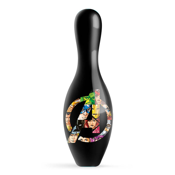Marvel Avengers Logo with Characters Bowling Pin