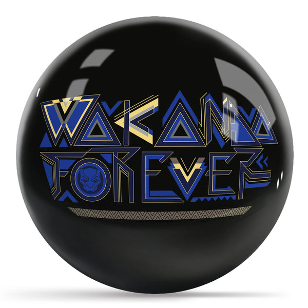 Marvel Avengers Black Panther Wakanda Forever Logos Bowling Ball