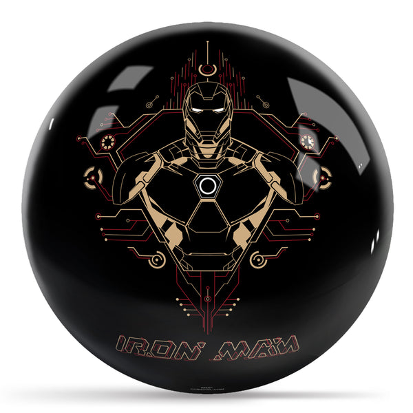 Marvel Avengers Iron Man Logos Bowling Ball