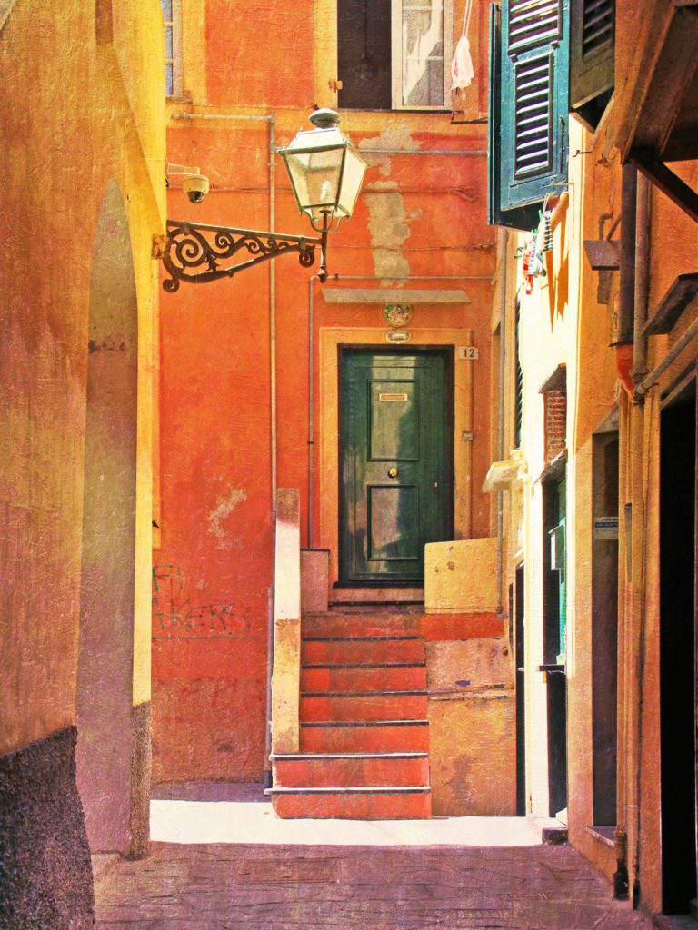 Liguria Alley Outdoor Canvas Wall Art