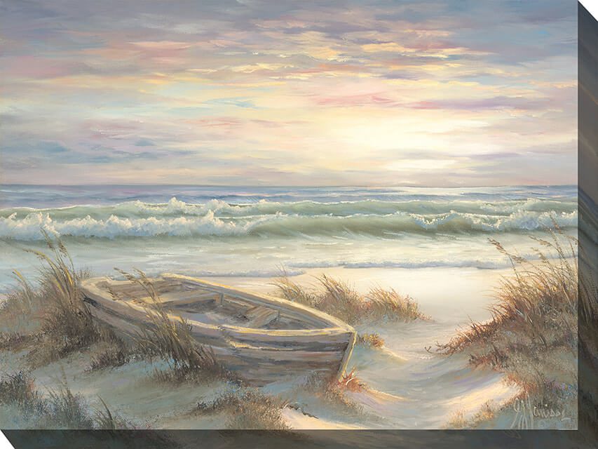 Old Dinghy Outdoor Canvas Wall Art
