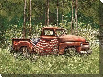 Vintage Patriot Outdoor Canvas Wall Art