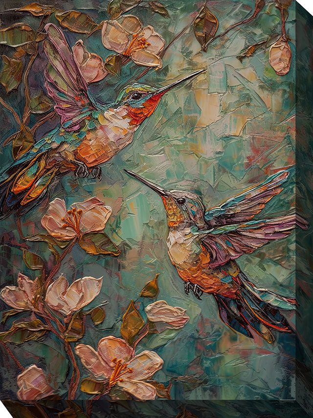 Regal Hummers Outdoor Canvas Wall Art