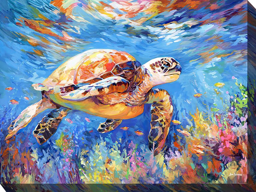 Majestic Turtle Outdoor Canvas Wall Art