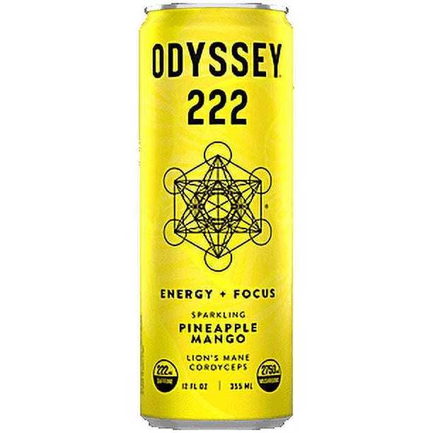 Odyssey Pineapple Mango Sparkling Energy Drink, 12 fl oz (Case of 12)