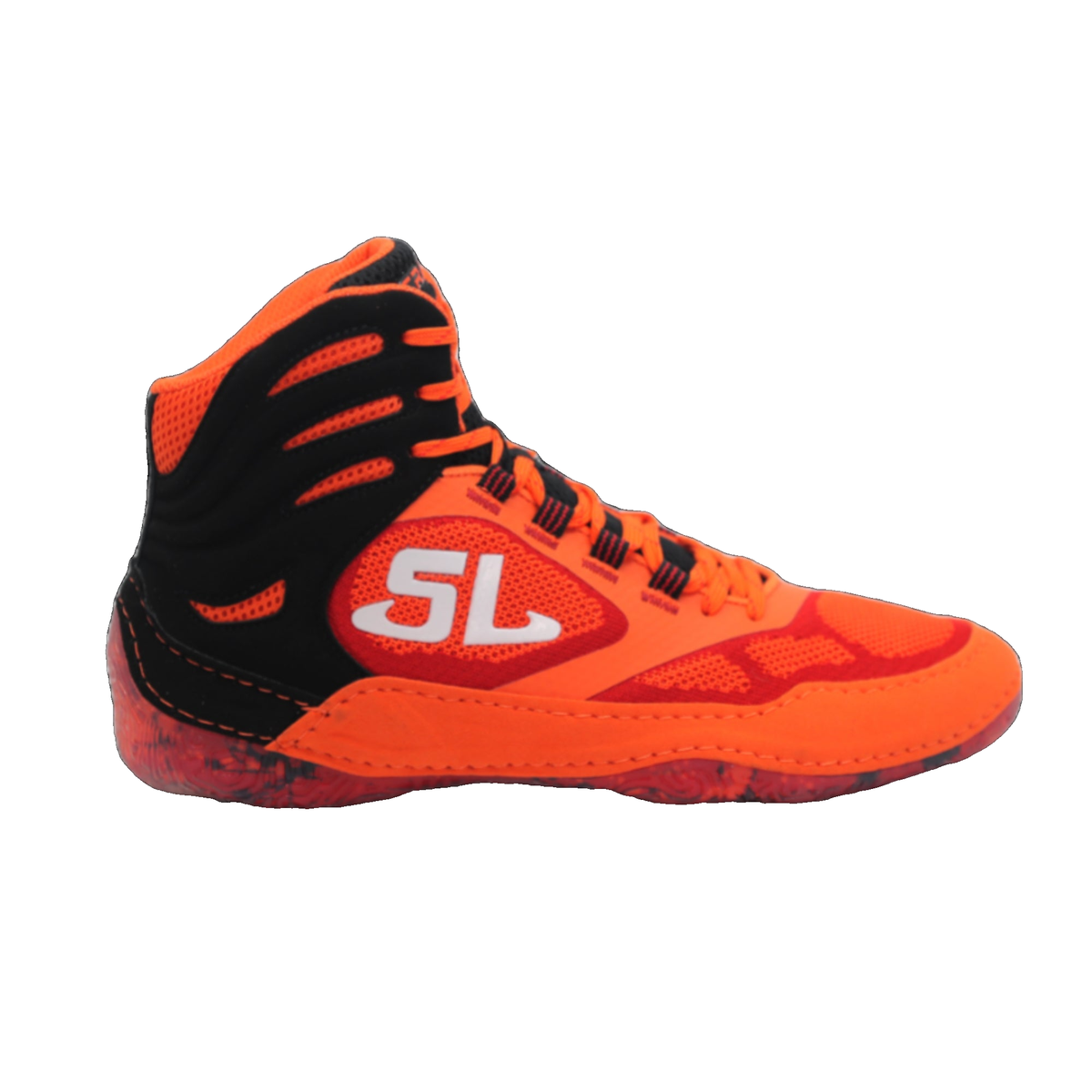 ScrapLife Endurance Wrestling Shoe in Orange/Black - side view