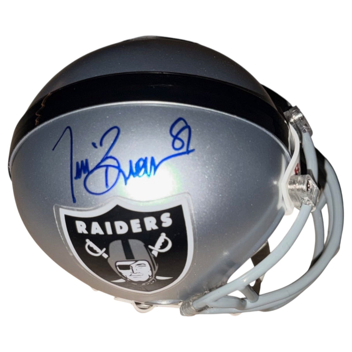 Tim Brown Autographed Oakland Raiders Mini Helmet - JSA