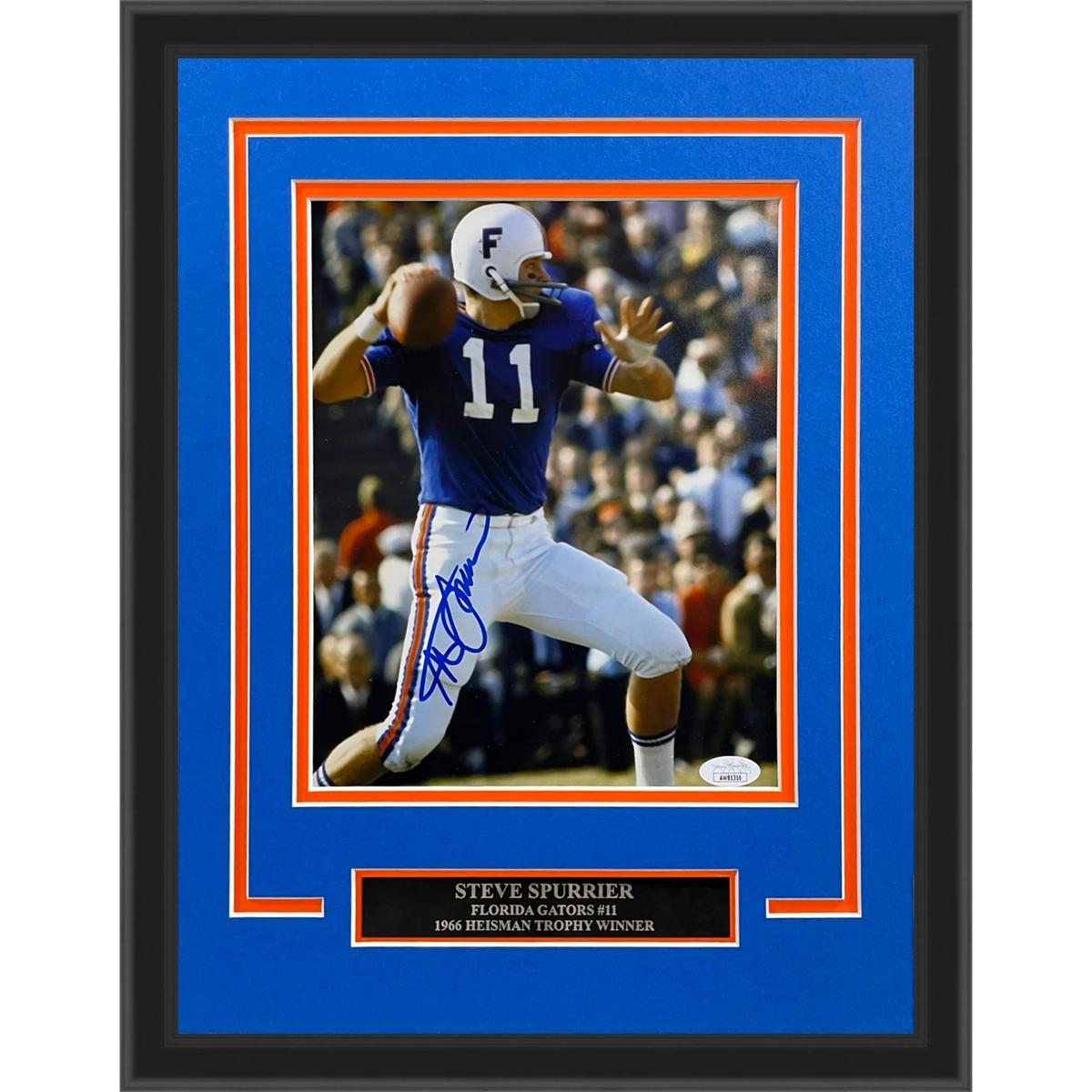 Steve Spurrier Autographed Florida Gators (Action) Deluxe Framed 8x10 Photo - JSA