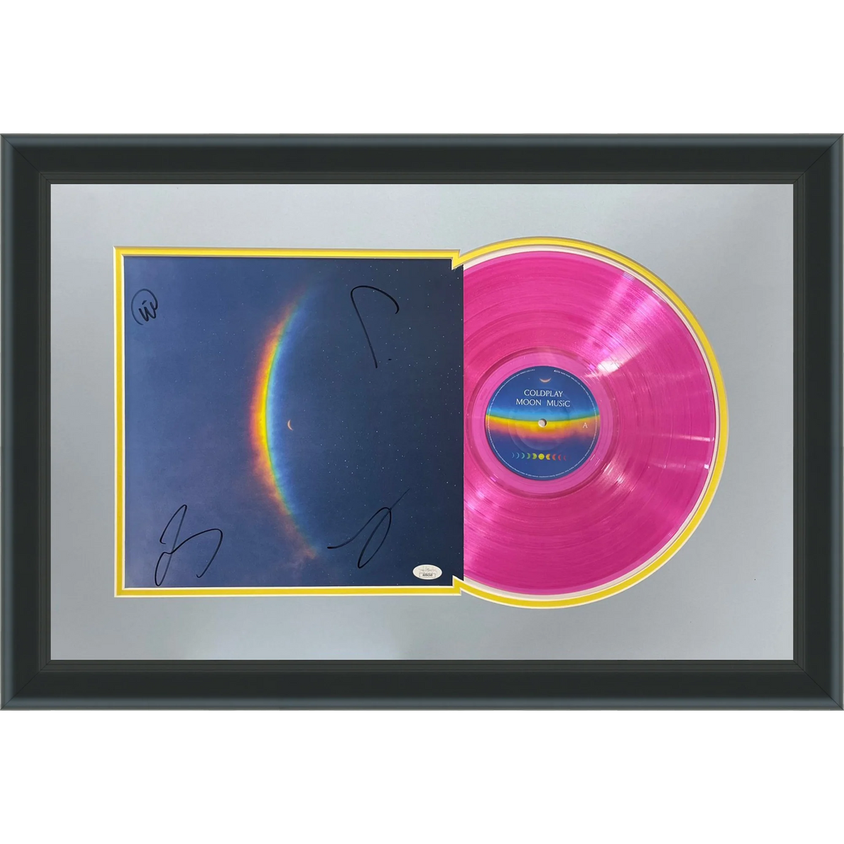 Coldplay Band 4 Members Autographed Moon Music Deluxe Framed Record Album - JSA