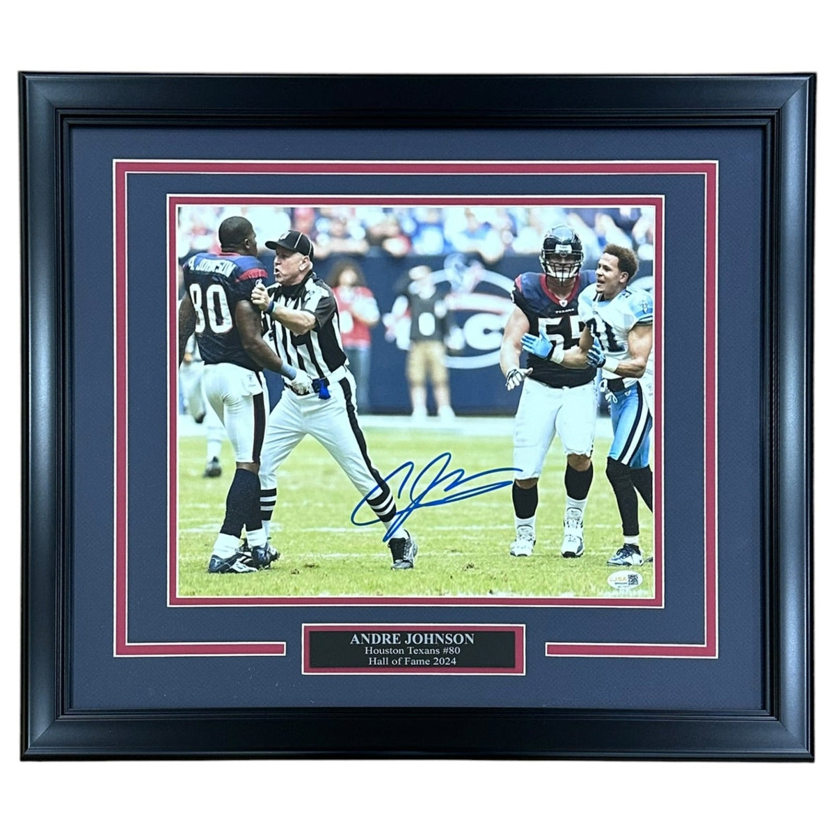 Andre Johnson Autographed Houston Texans (Fighting) Deluxe Framed 11x14 Photo - JSA