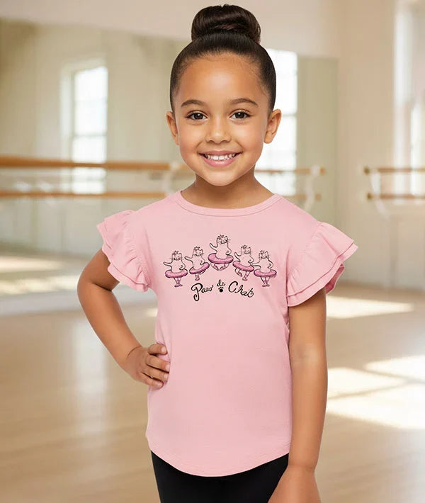Covet Dance Child Paw De Chat Flutter Sleeve Tee