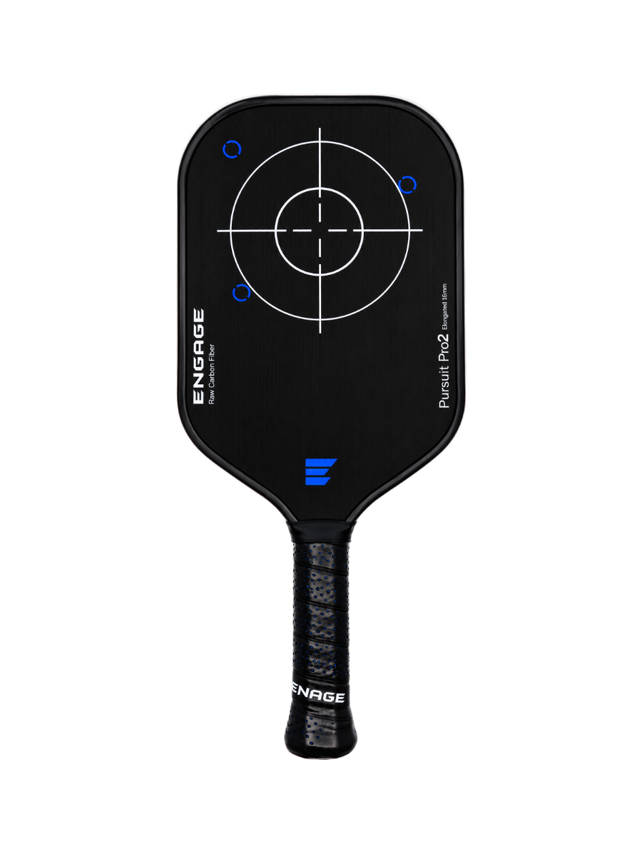 Engage Pursuit Pro2 Elongated 16mm Pickleball Paddle in Carbon Sky - front view