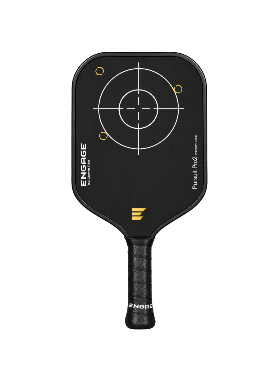 Engage Pursuit Pro2 Widebody 16mm Pickleball Paddle in Arctic Gold - front view