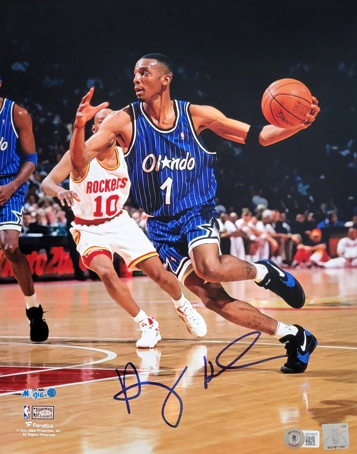 Anfernee Penny Hardaway Autographed Orlando Magic 11x14 Photo Beckett Witnessed Blue