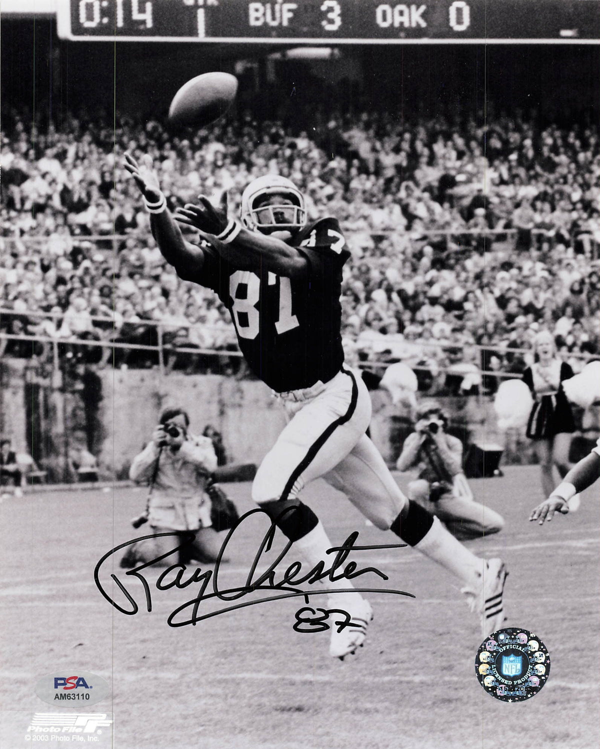 Raymond Chester signed 8x10 photo PSA/DNA Autographed