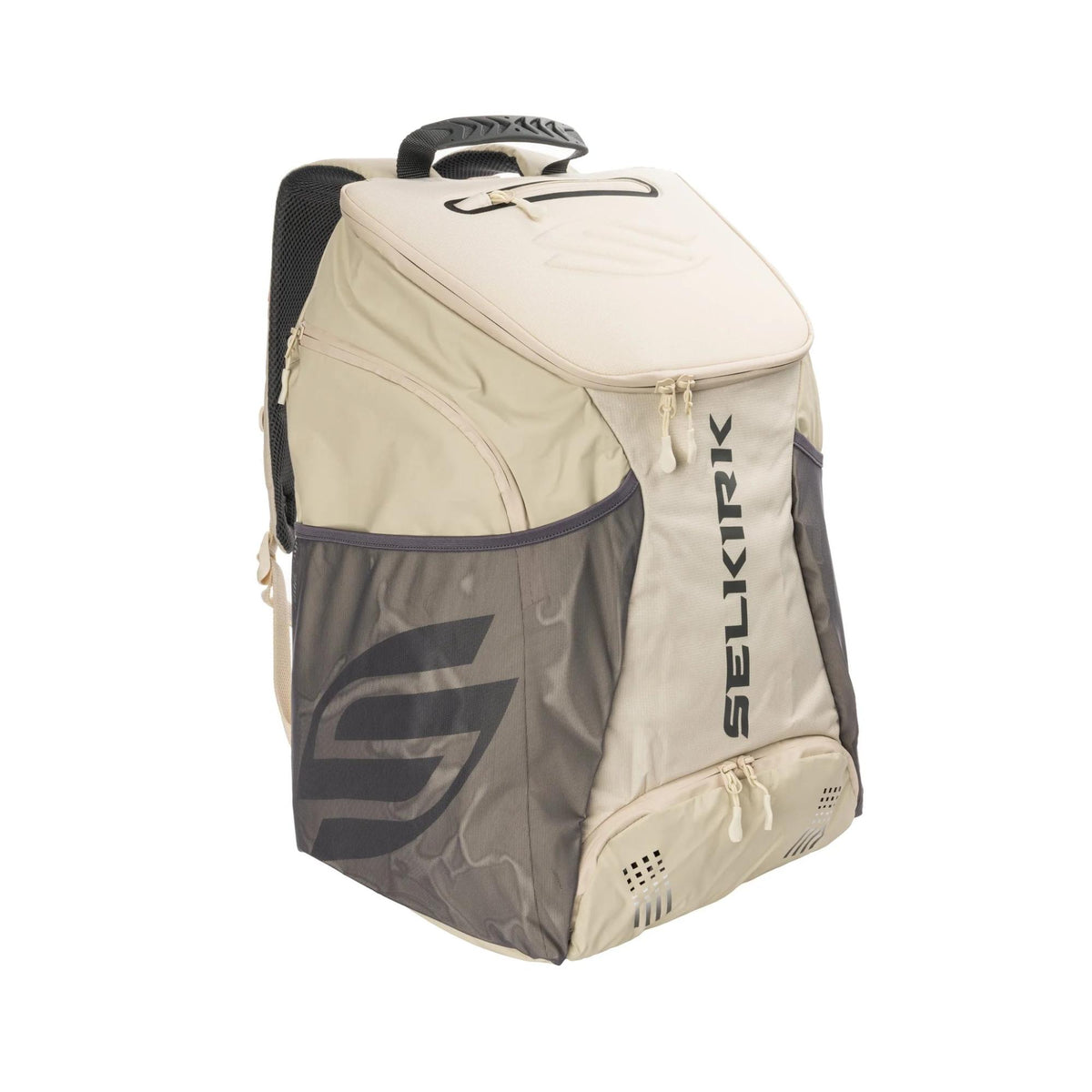 Selkirk Sport Pro Line Tour bag with multiple compartments, zip closures, and backpack-style straps for gear storage.
