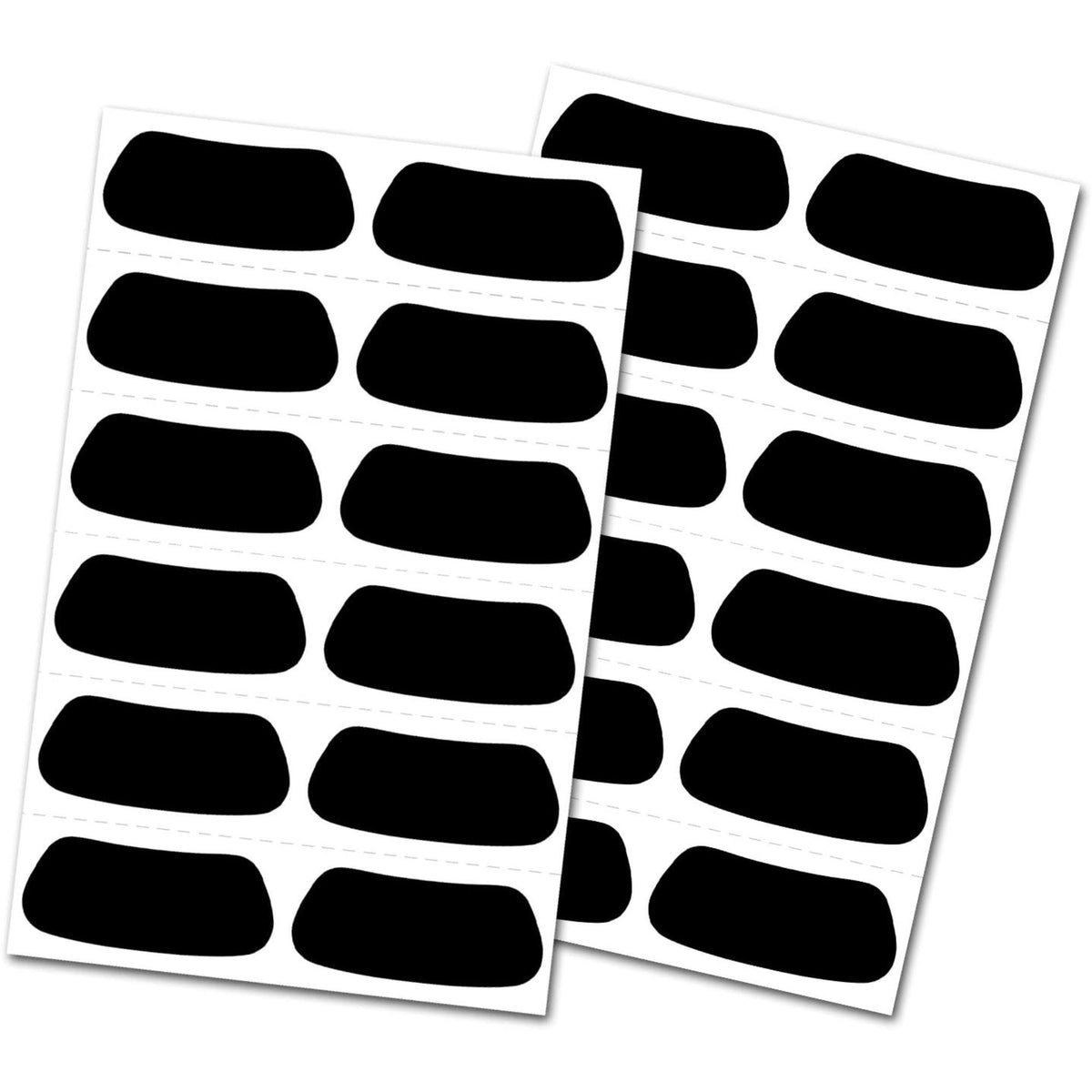 Rawlings black eye black stickers designed for baseball and softball players to reduce glare and improve visibility during games.