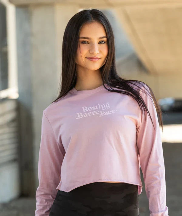 Covet Dance Adult Resting Barre Face Crop Long Sleeve Tee