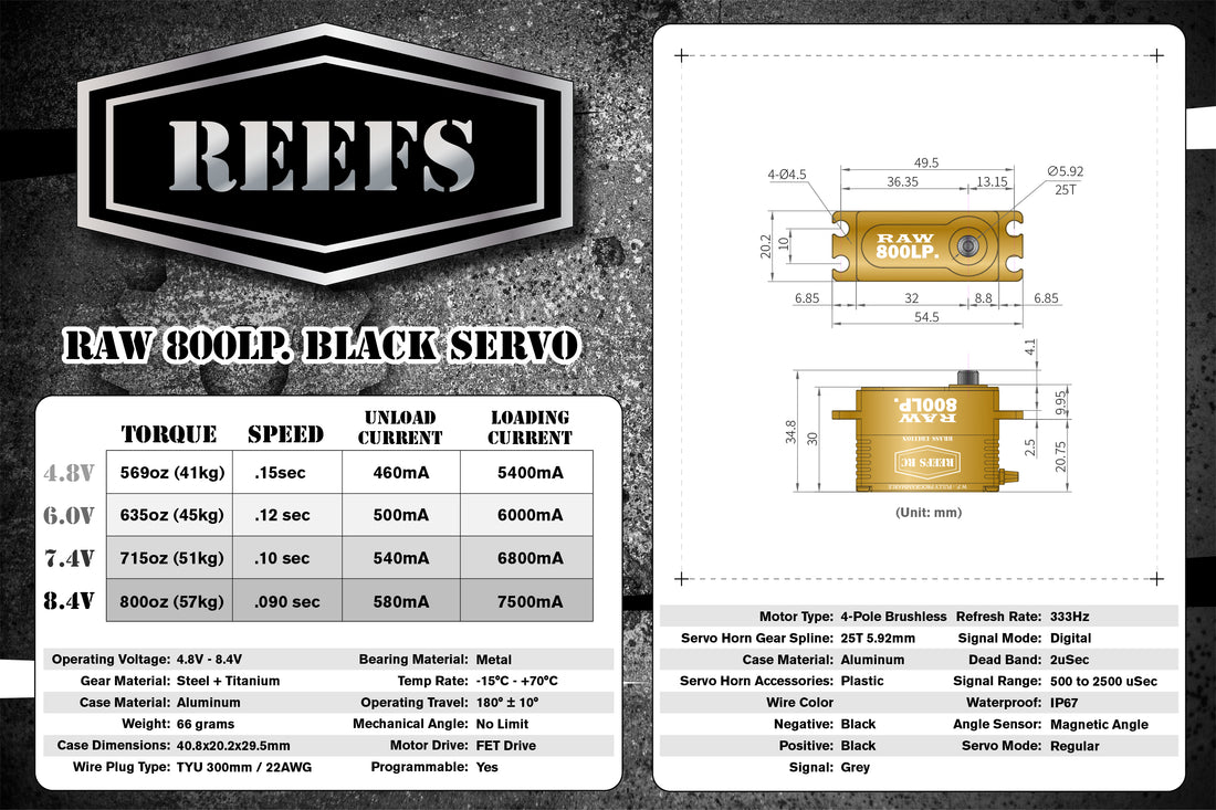RAW800LP Servo, Brass Edition, Programmable Servo - View 6