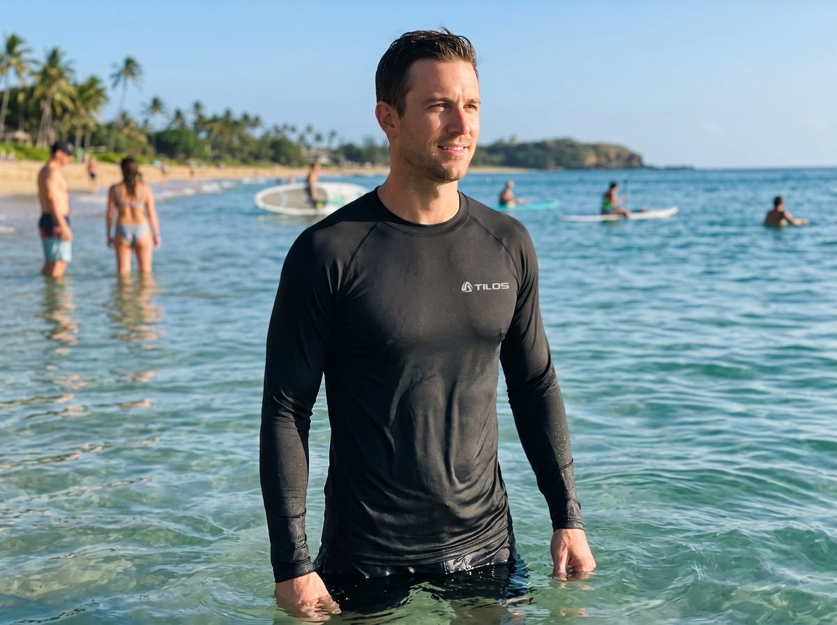 Tilos Men's 6oz Anti-UV Long Sleeve Loose Fit Rash Guard - View 6
