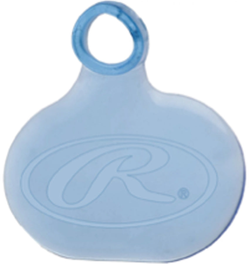Rawlings palm pad training aid in light blue with a built-in finger loop, designed to protect the palm and help players develop proper catching technique when practicing baseball or softball fielding. ⚾