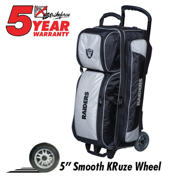 KR Raiders 3 Ball Premium Triple Roller NFL Bowling Bag