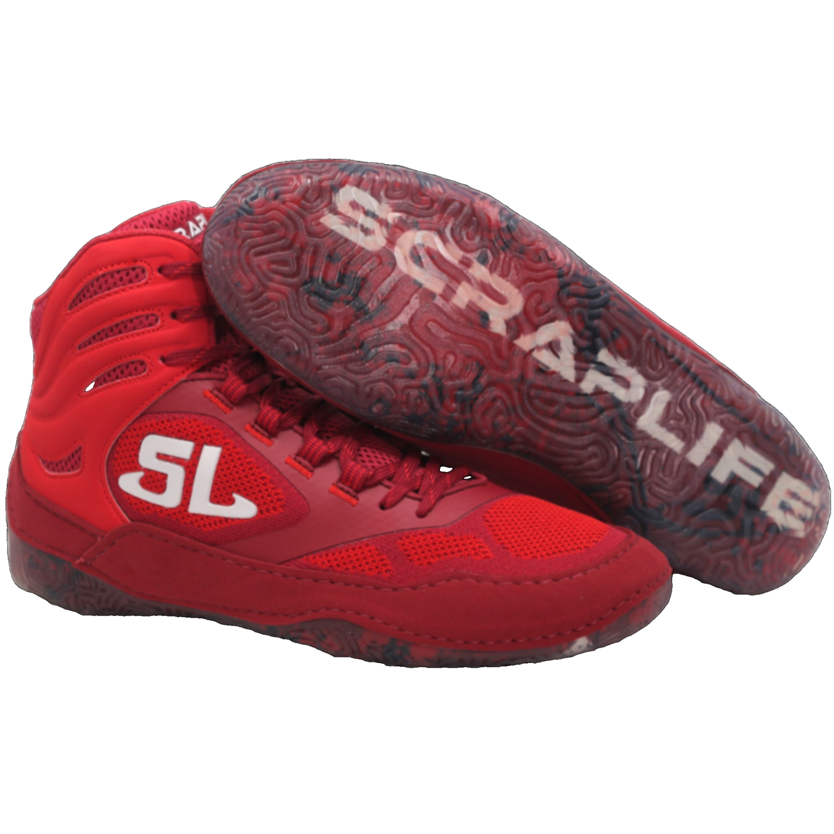 ScrapLife Endurance Wrestling Shoe in Burgundy/Red - pair view