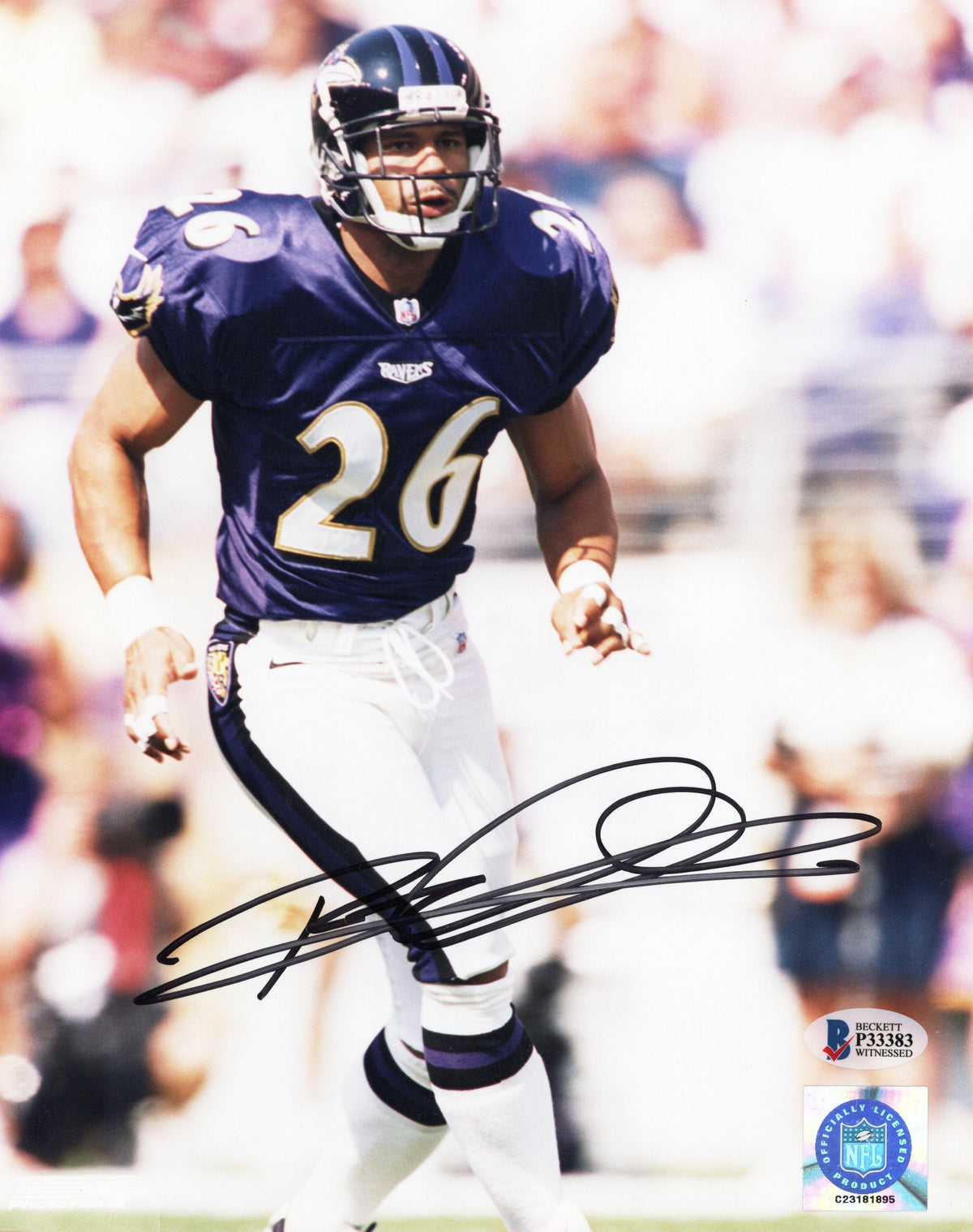Rod Woodson Autographed Baltimore Ravens 8x10 Photo Beckett Wittnessed #3