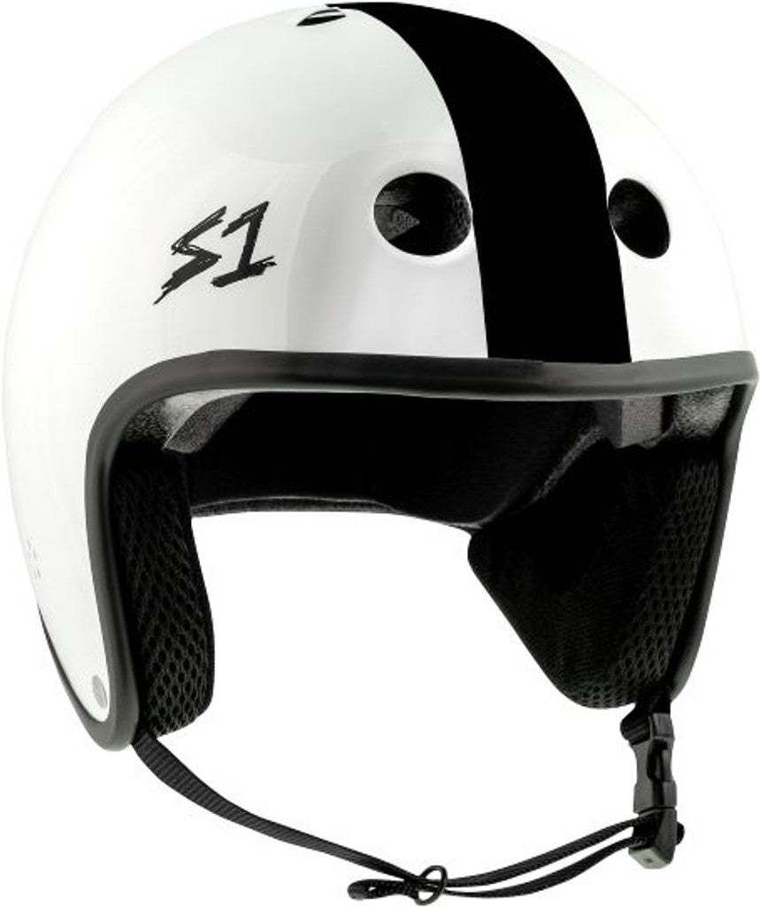 S1 Retro Lifer Helmet - White/Black Stripe