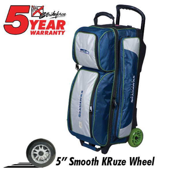 KR Seattle Seahawks 3 Ball Premium Triple Roller NFL Bowling Bag