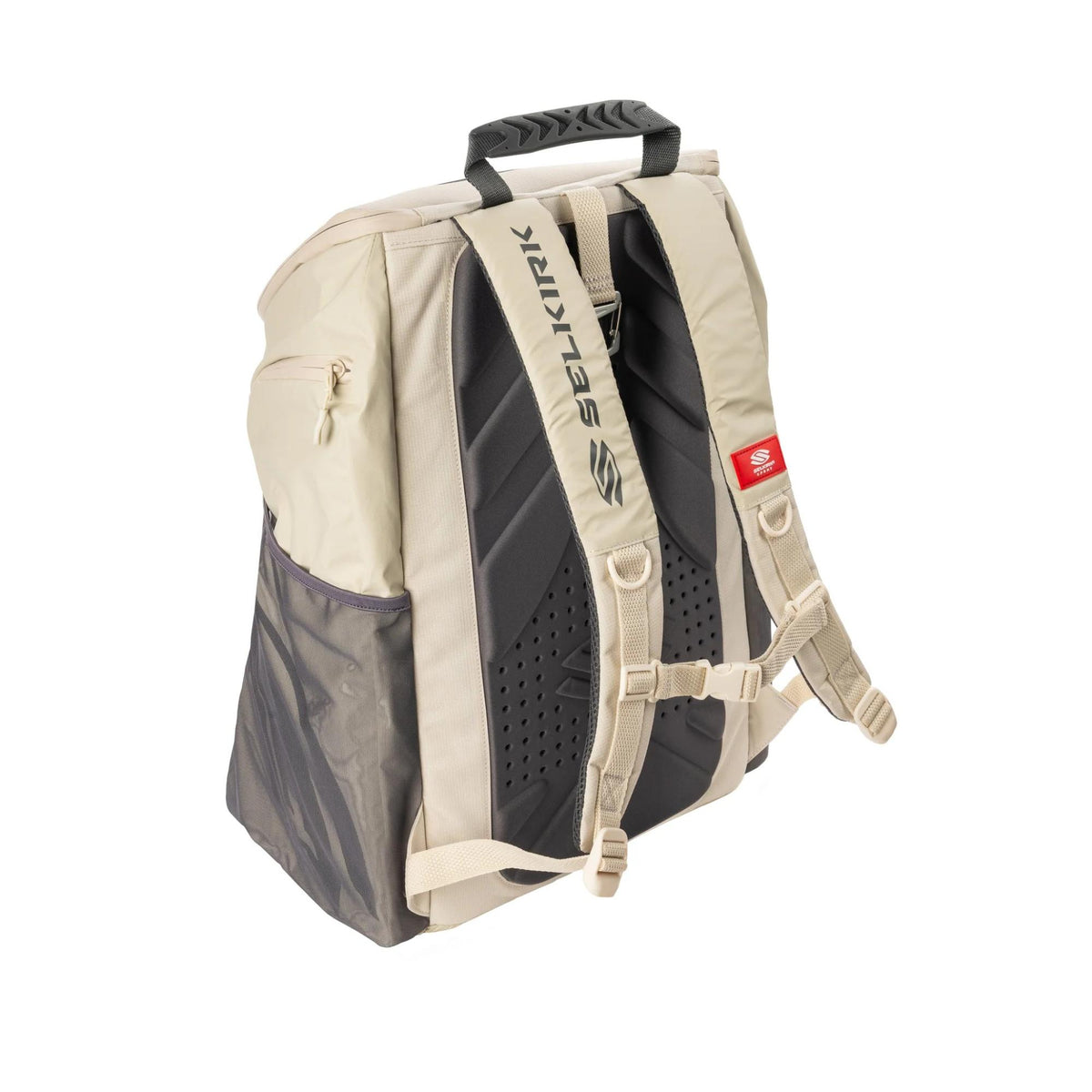 Selkirk Sport Pro Line Tour bag with multiple compartments, zip closures, and backpack-style straps for gear storage.