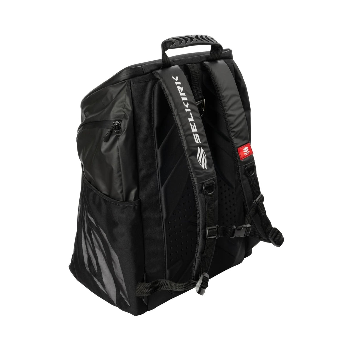 Selkirk Sport Pro Line Tour bag with multiple compartments, zip closures, and backpack-style straps for gear storage.