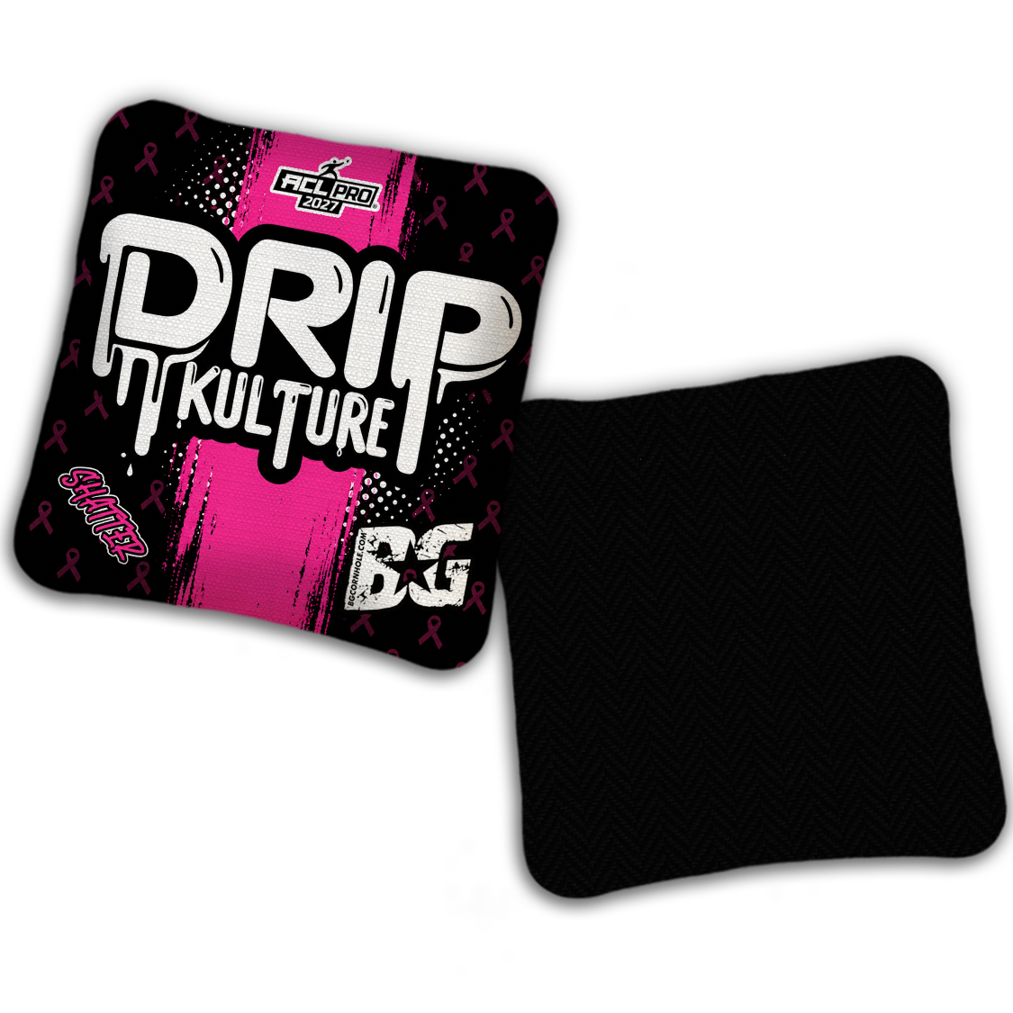 BG Cornhole DK BCA Stripe ACL Pro Cornhole Bags in Shatter - front and back