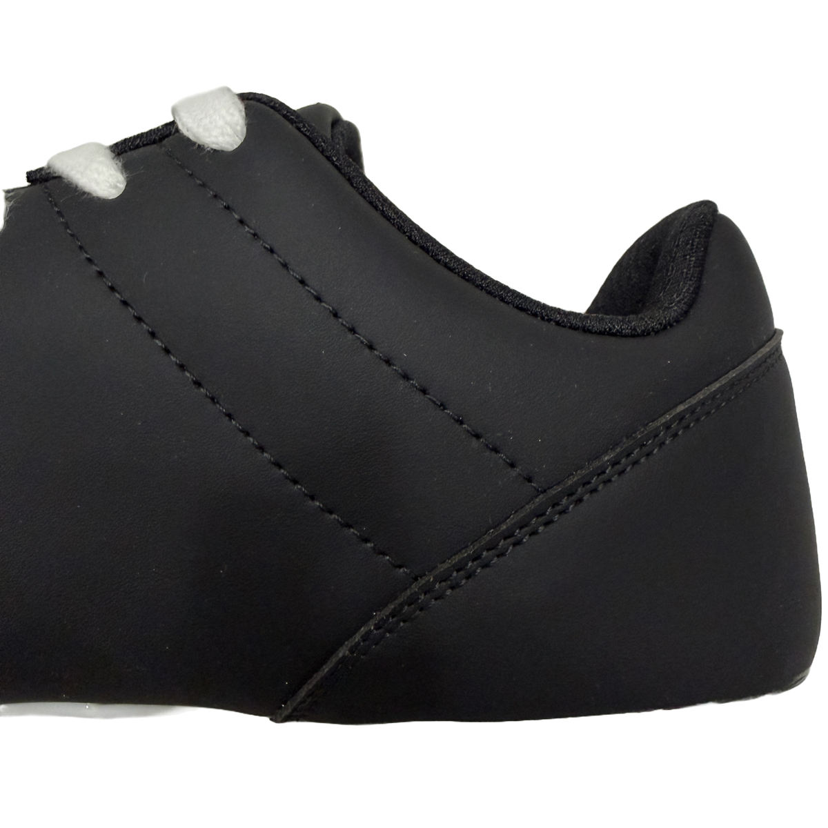 Great Call Athletics Courage Soccer Shoe in Black - heel stitching detail