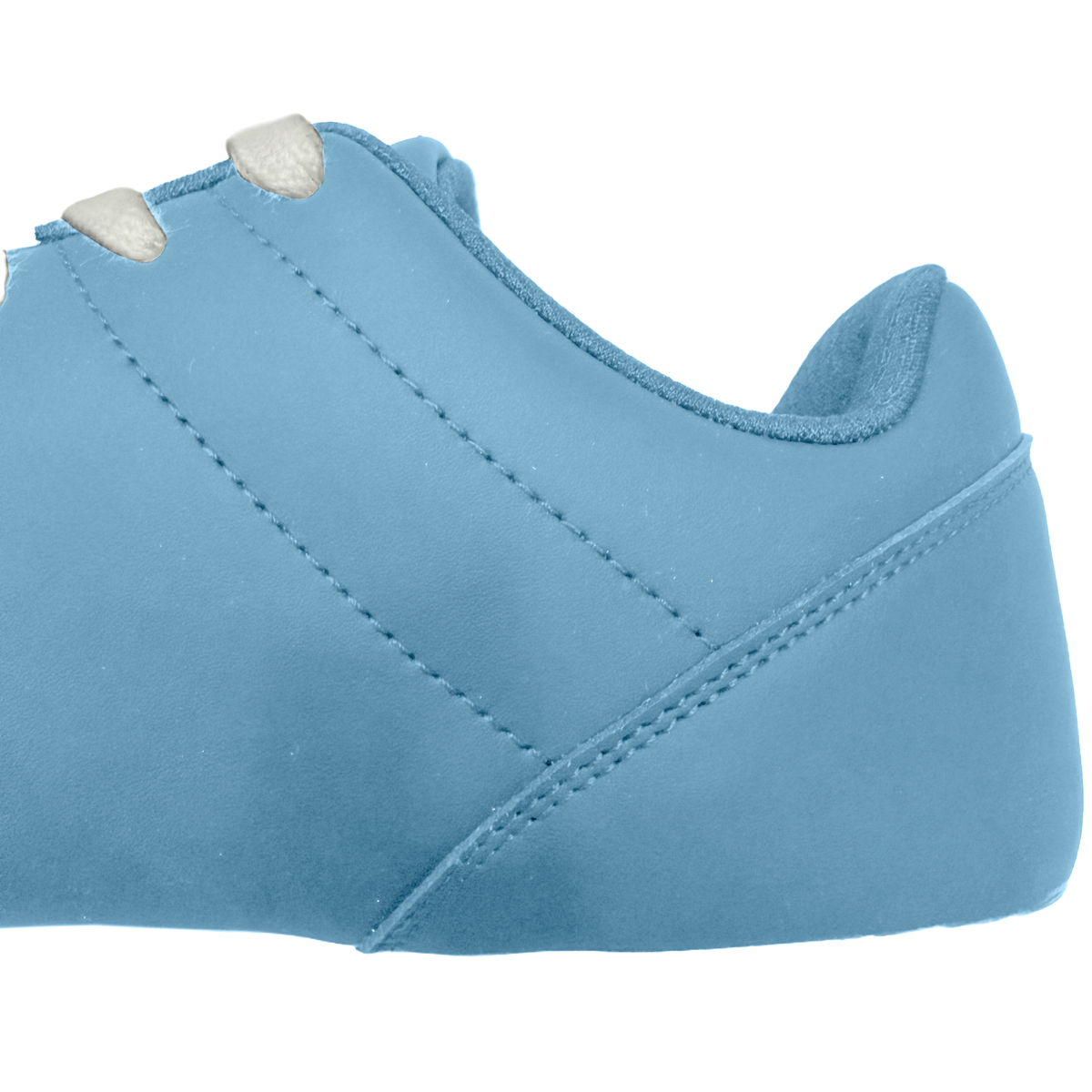 Great Call Athletics Courage Soccer Shoe in Powder Blue - heel stitching detail