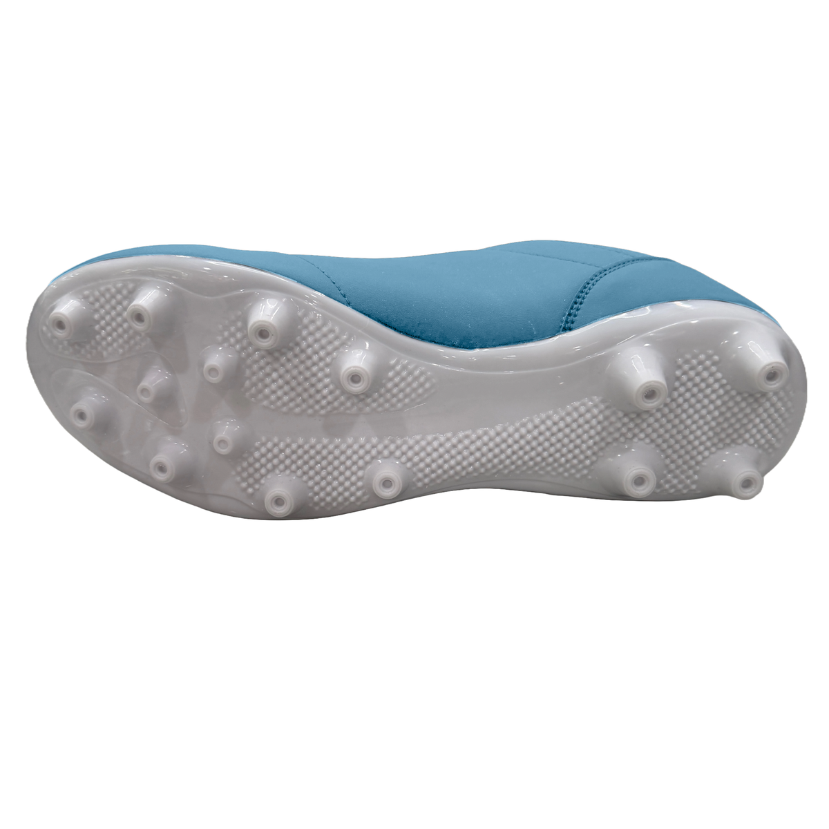 Great Call Athletics Courage Soccer Shoe in Powder Blue - cleat plate side view